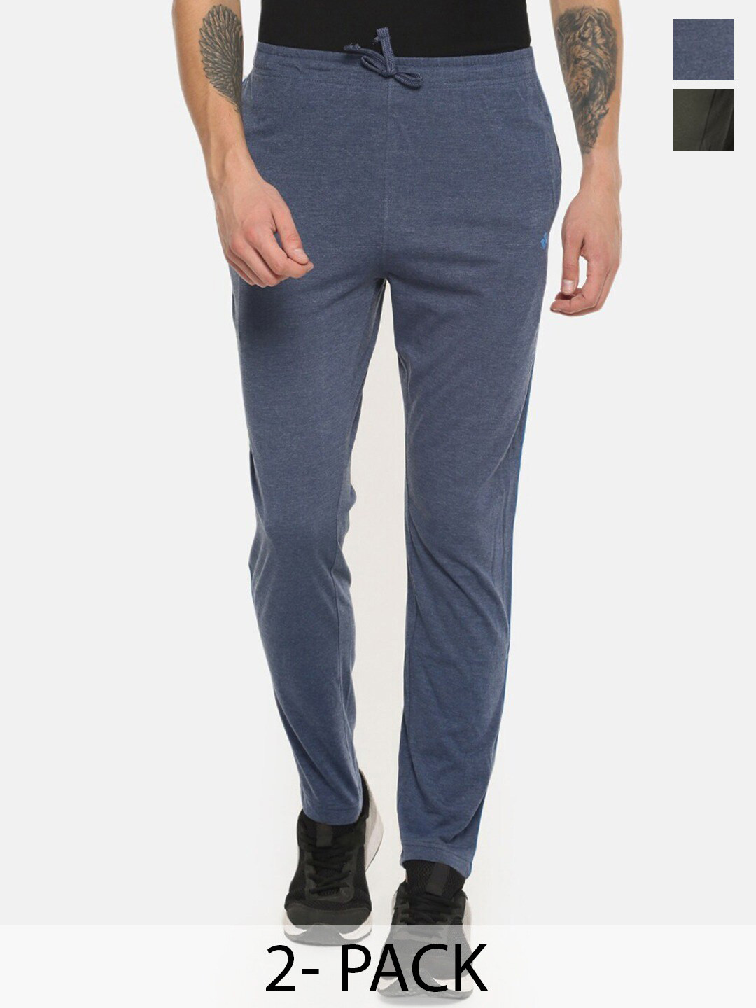 

Dollar Men Pack Of 2 Cotton Track Pants, Black