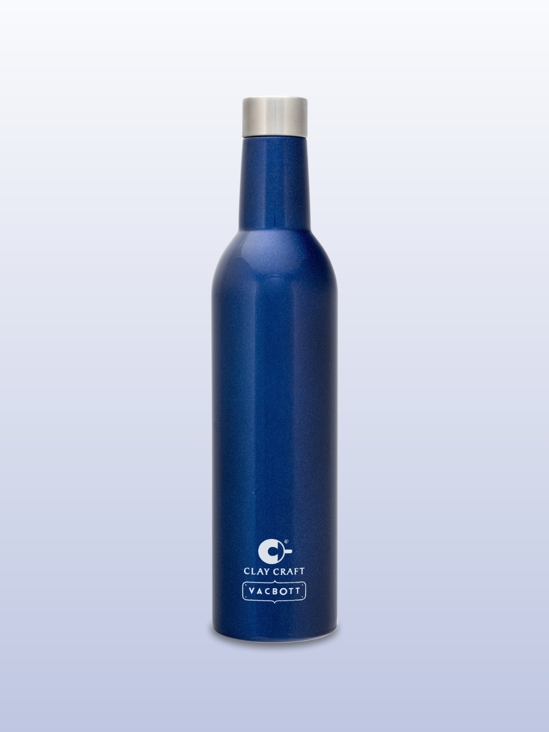 

CLAY CRAFT Blue & Silver Toned Stainless Steel Double Wall Vacuum Water Bottle 800 ML