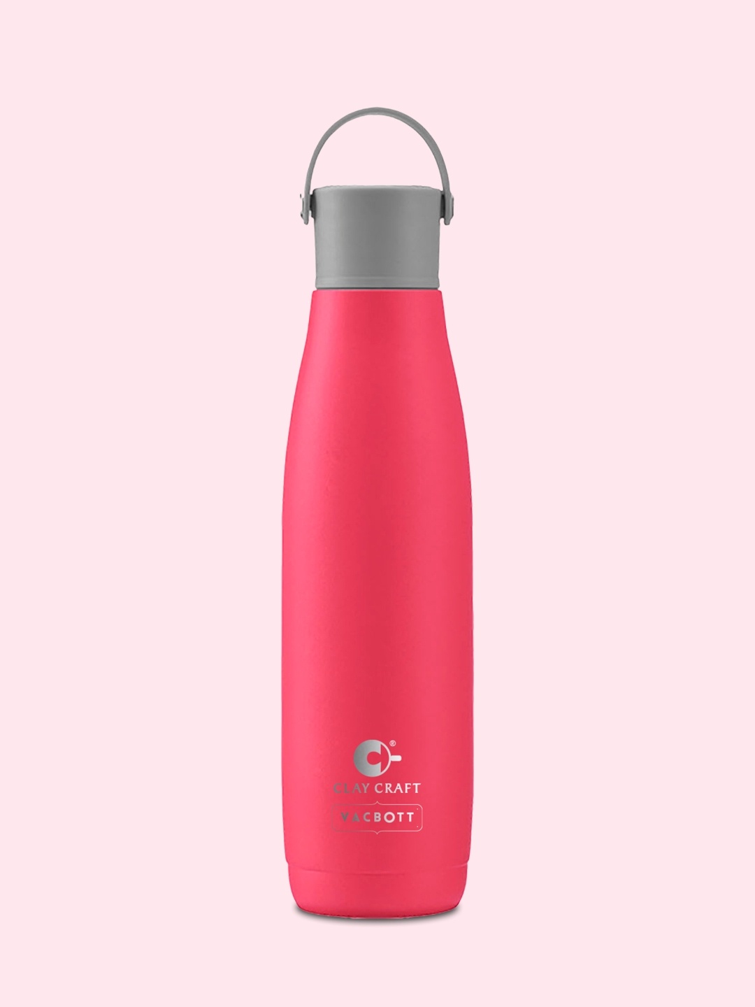 

CLAY CRAFT Pink & Grey Stainless Steel Double Wall Vacuum Water Bottle 800 ML