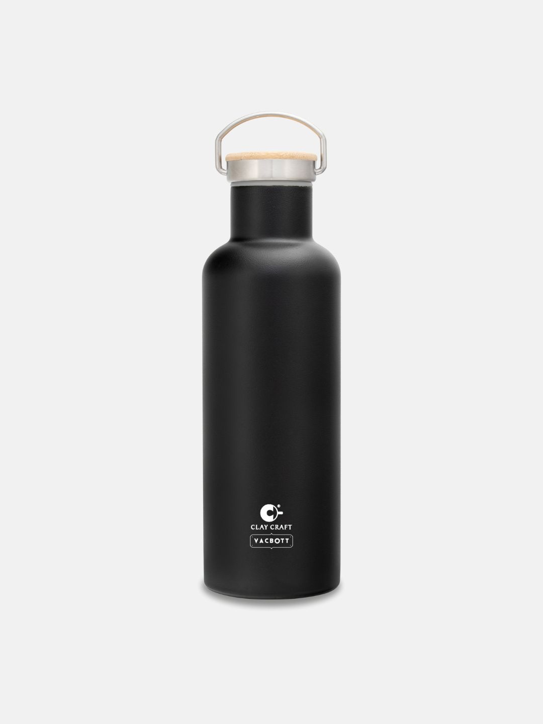 

CLAY CRAFT Black & Silver Toned Stainless Steel Double Wall Vacuum Water Bottle 700 ML