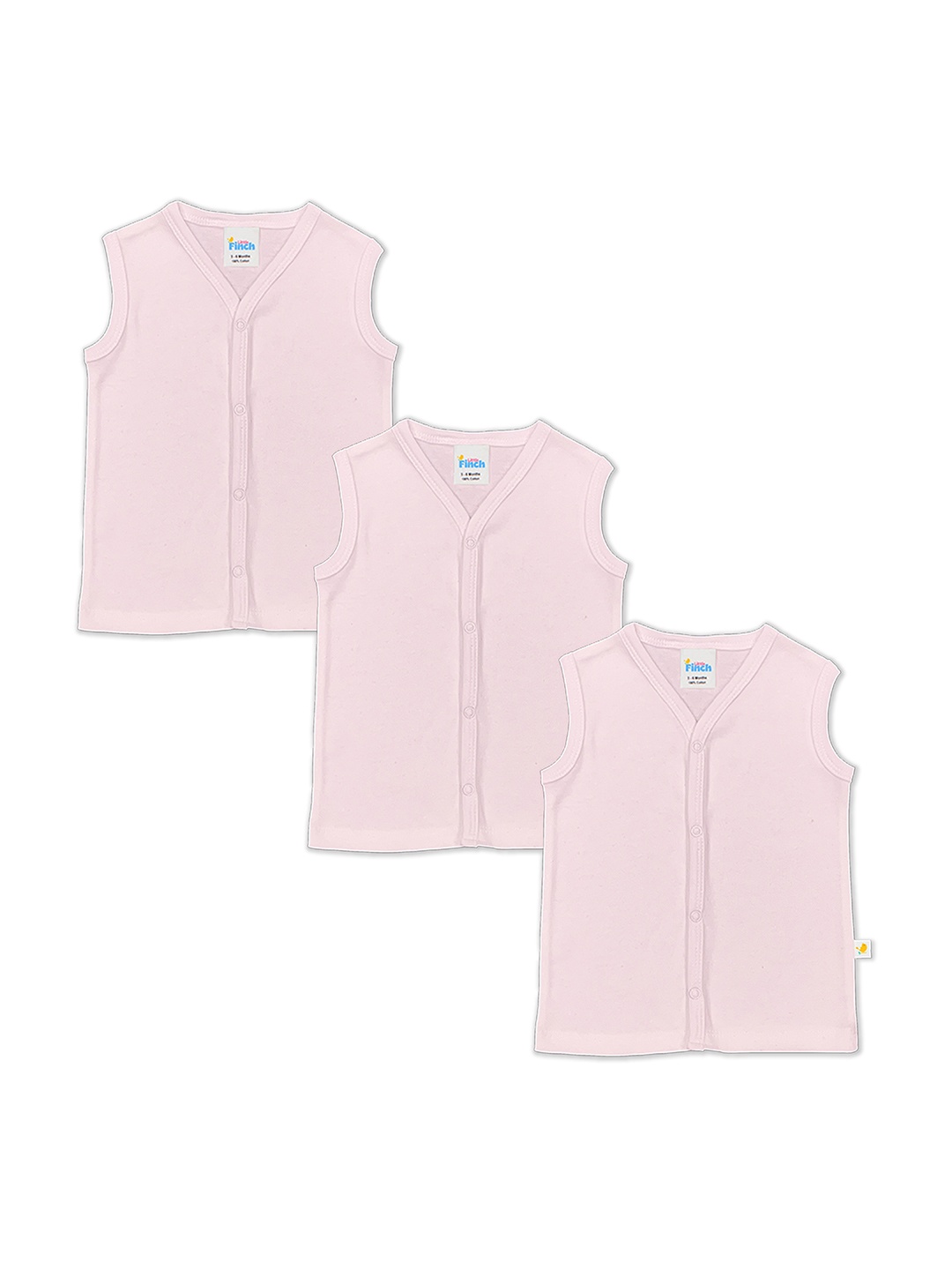 

BAESD Infants Pack Of 3 Pure Cotton Innerwear Jhabla, Pink