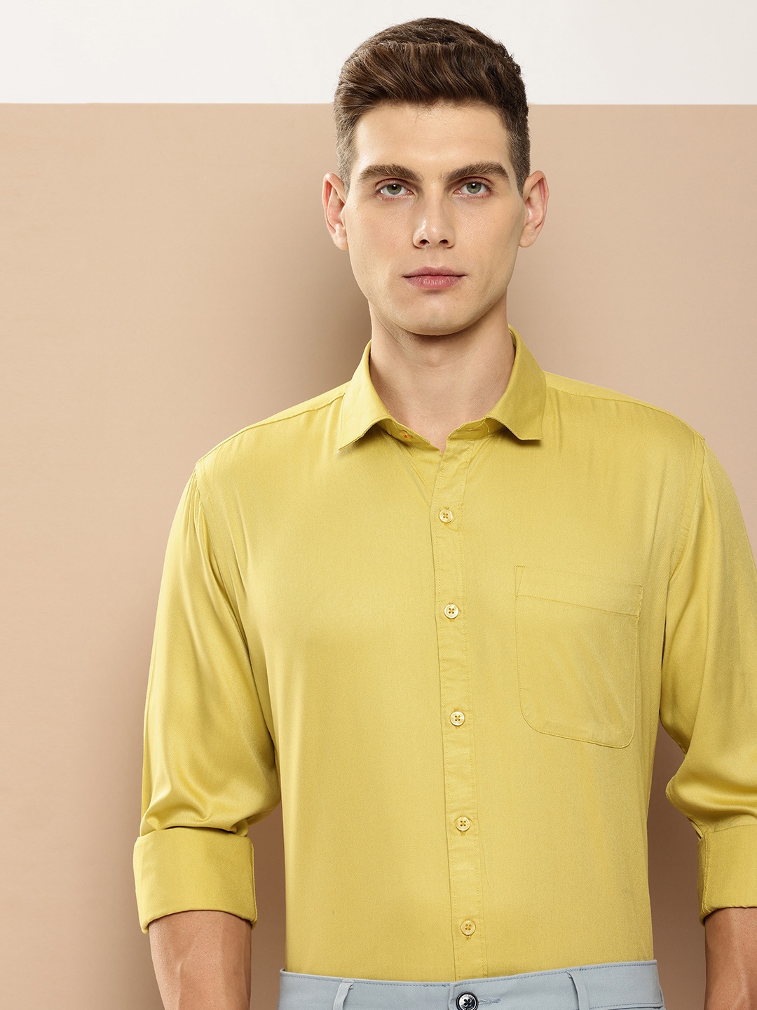 

INVICTUS Slim Fit Semiformal Shirt, Mustard