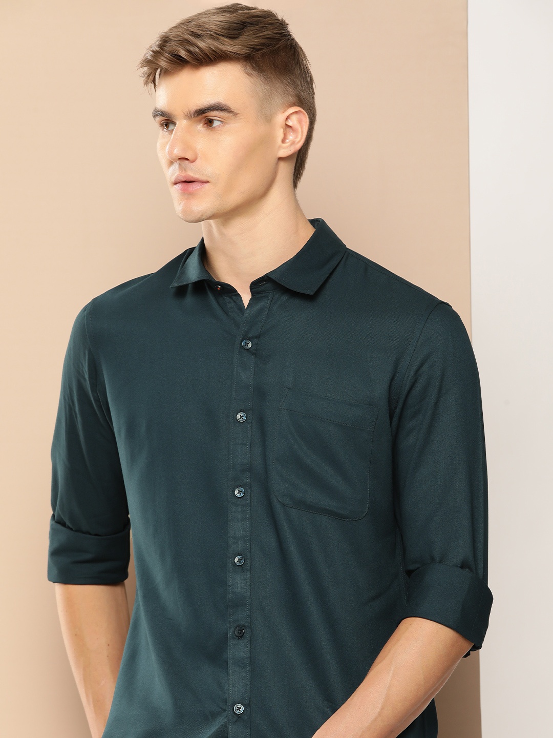 

INVICTUS Slim Fit Iron free Casual Shirt, Teal