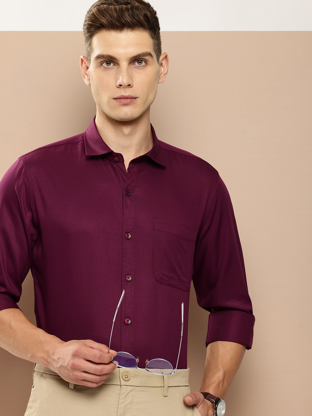 

INVICTUS Slim Fit Semiformal Shirt, Purple