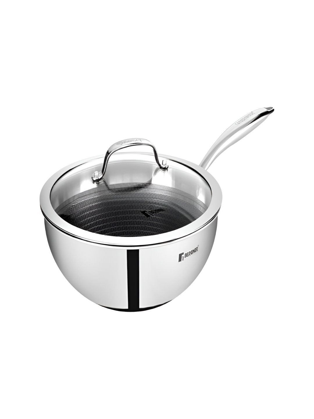 

Bergner Hitech TriPly Non-Stick 24 cm Induction Base Wok with Lid, 3.1 Litres Capacity, Silver