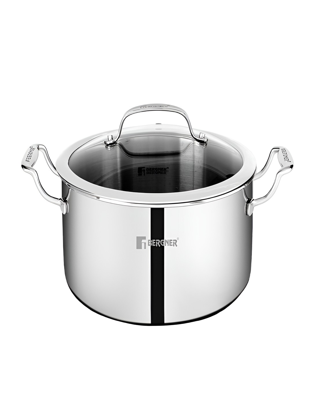 

Bergner Hitech TriPly Non-Stick 32 cm Induction Bottom Casserole with Lid, 12.3 Litres, Silver