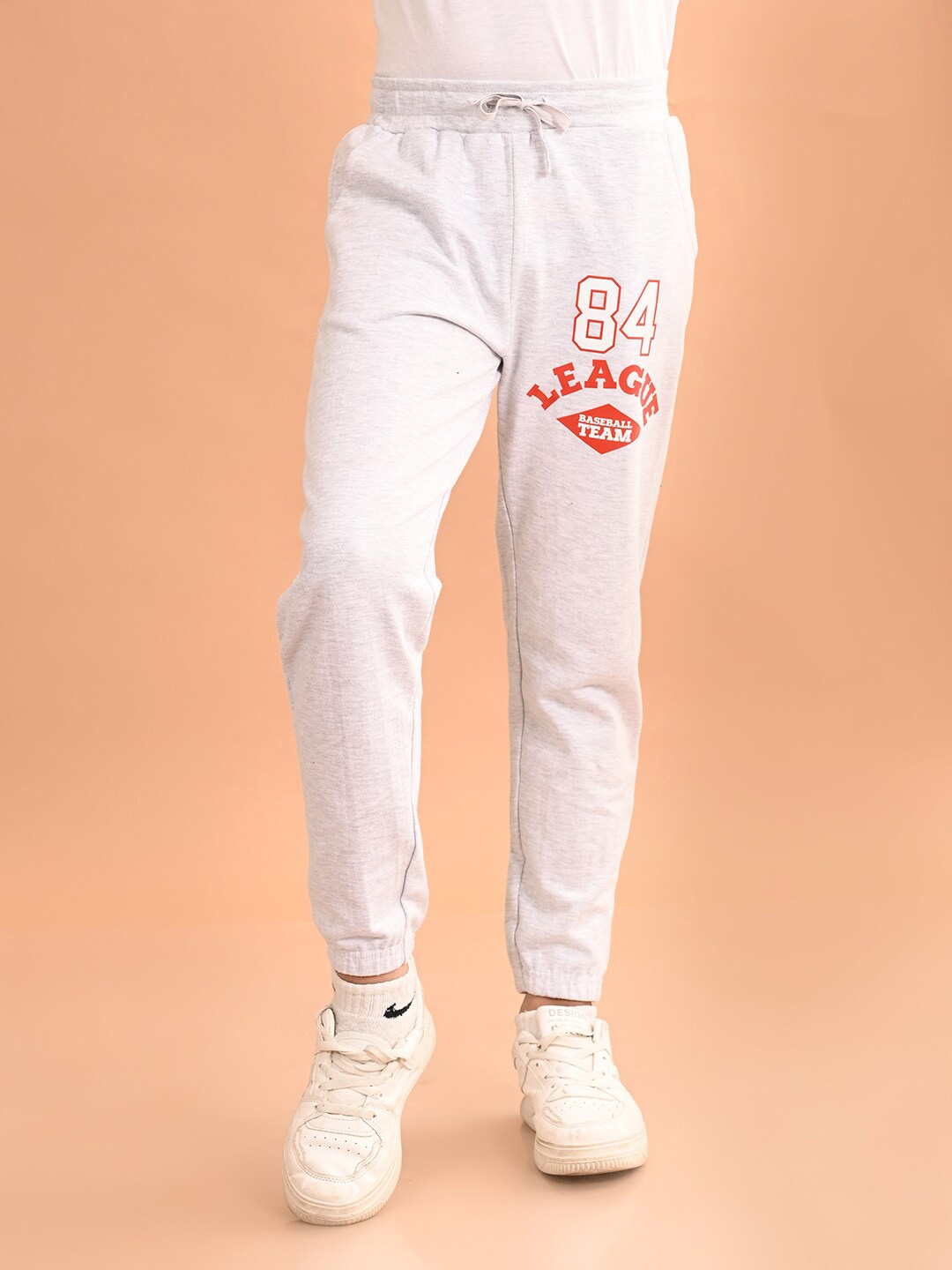 

LilPicks Boys Mid-Rise Cotton Joggers, Off white