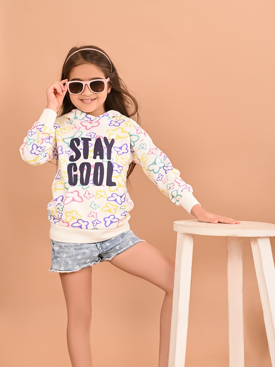 

LilPicks Girls Humour and Comic Printed Hooded Sweatshirt, Off white