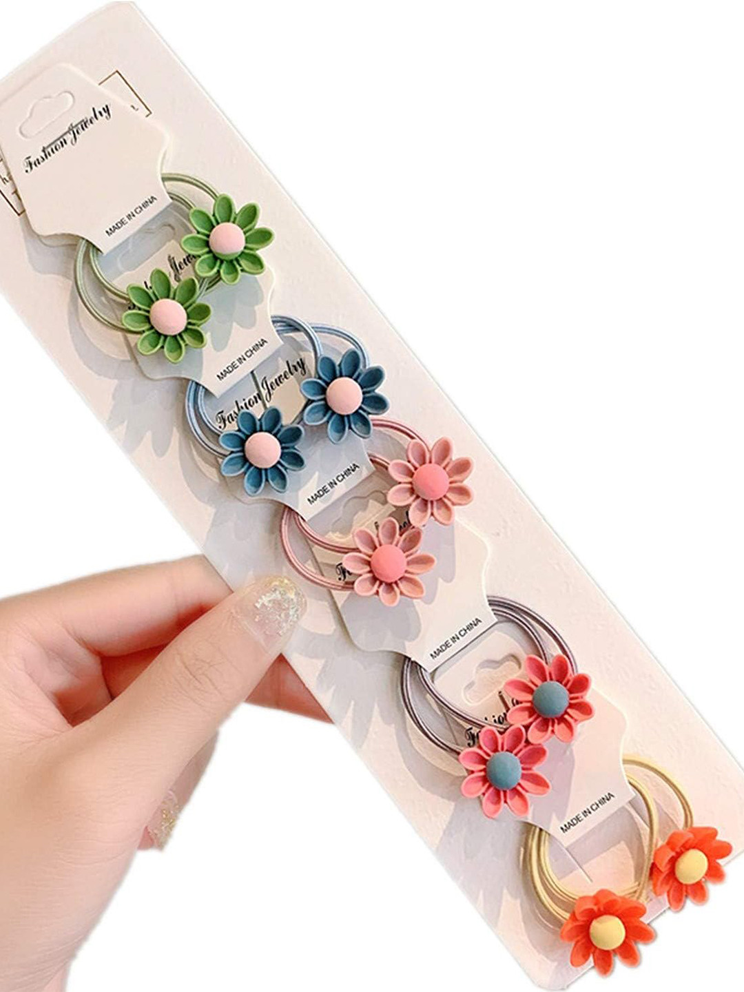 

LYTIX Girls Set of 10 Assorted Cartoon & Flower Design Elastic Band