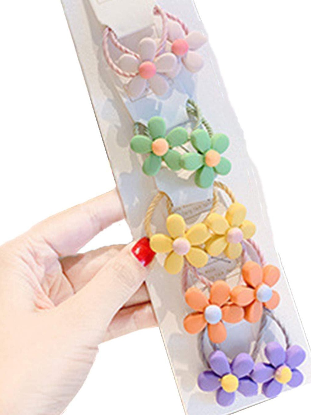 

LYTIX Girls Set Of 10 Assorted Ponytail Holders, Purple