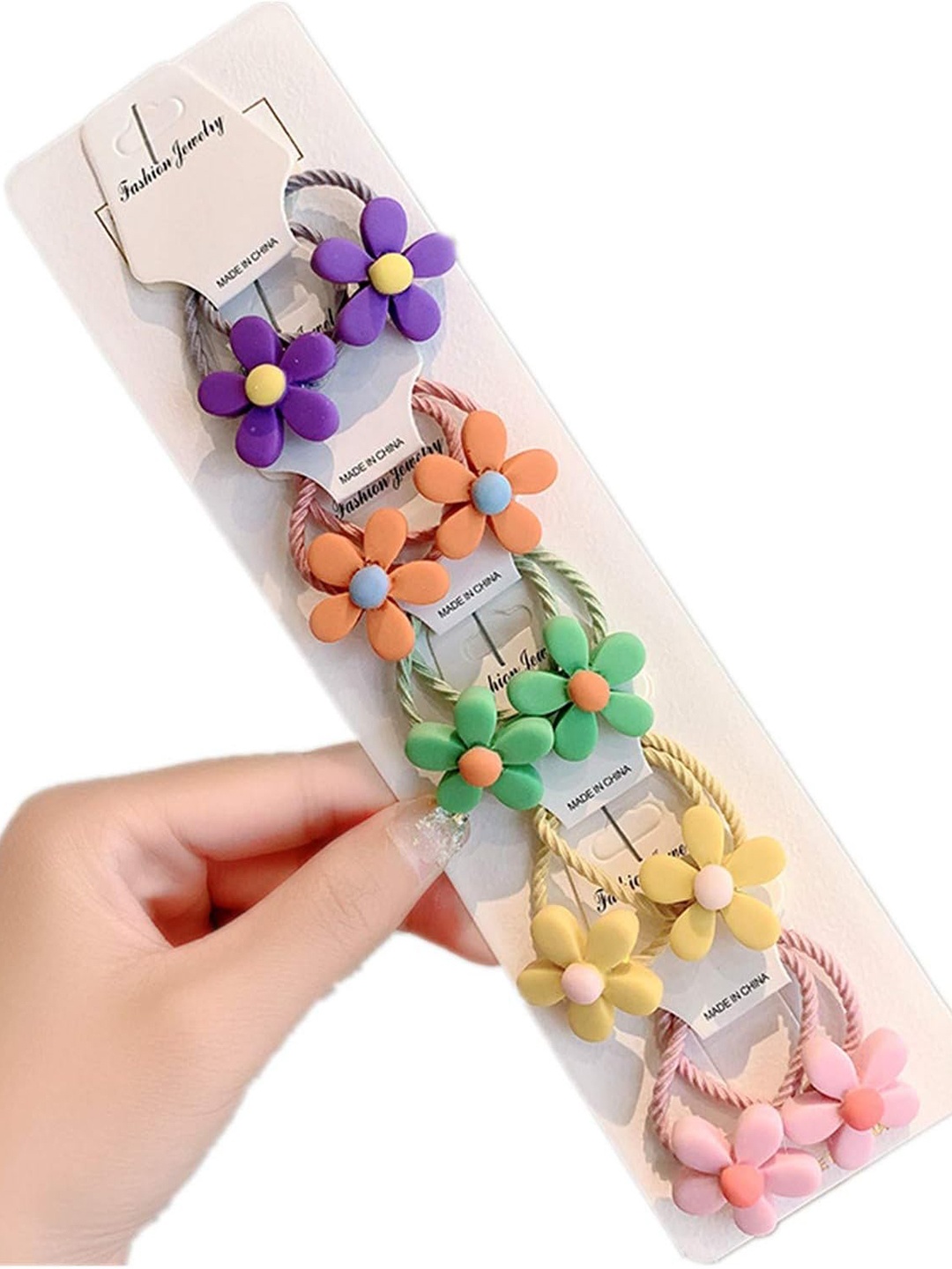 

LYTIX Girls Set Of 10 Embellished Ponytail Holders, Purple