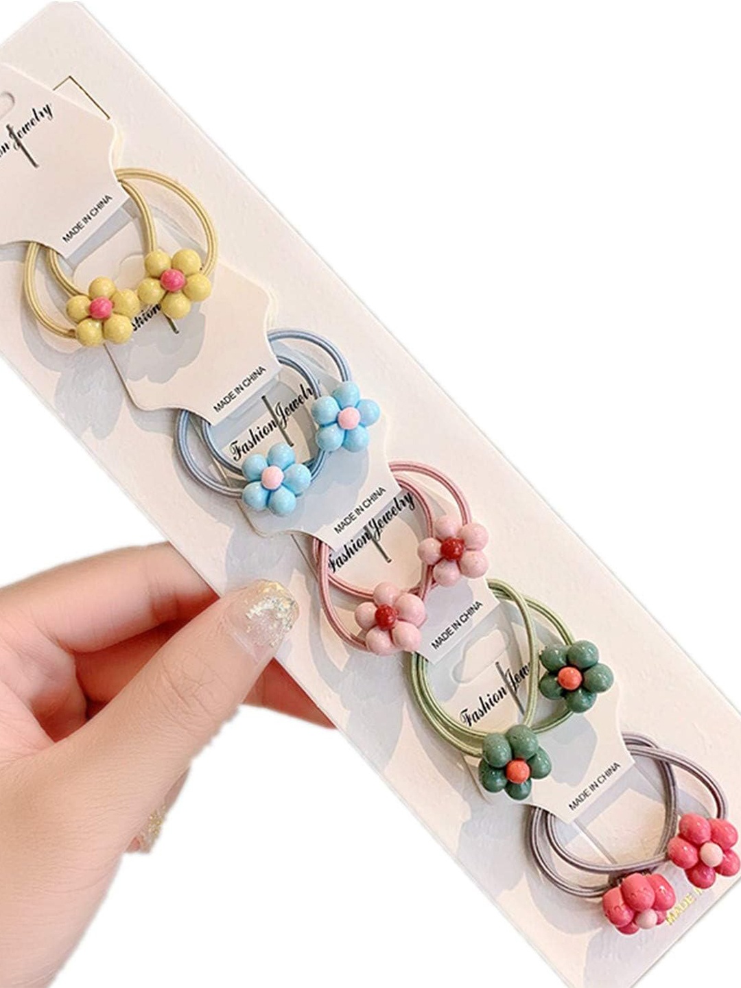 

LYTIX Girls Set of 10 Assorted Embellished Ponytail Holders