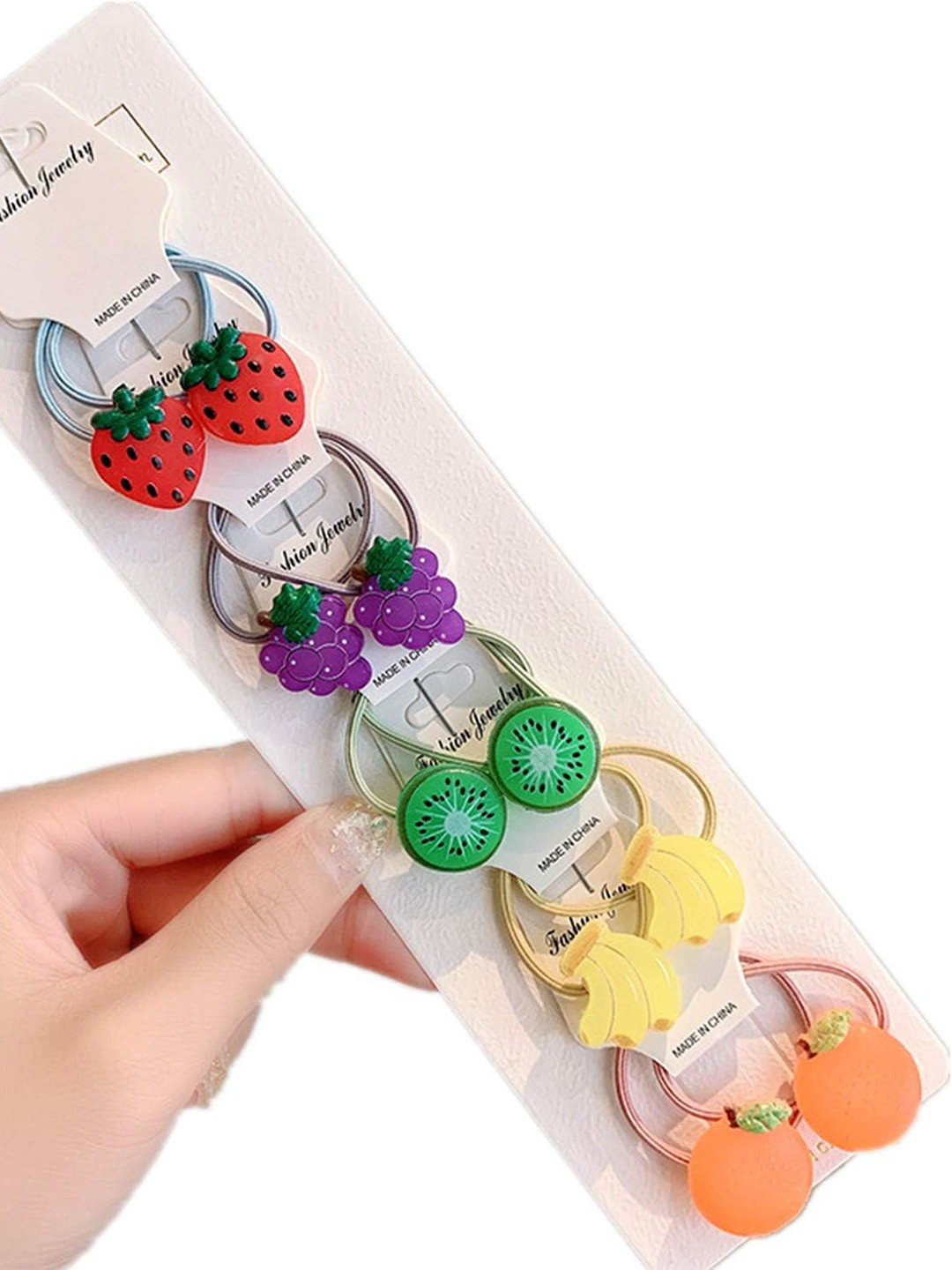 

LYTIX Girls Set of 10 Embellished Ponytail Holders, Red