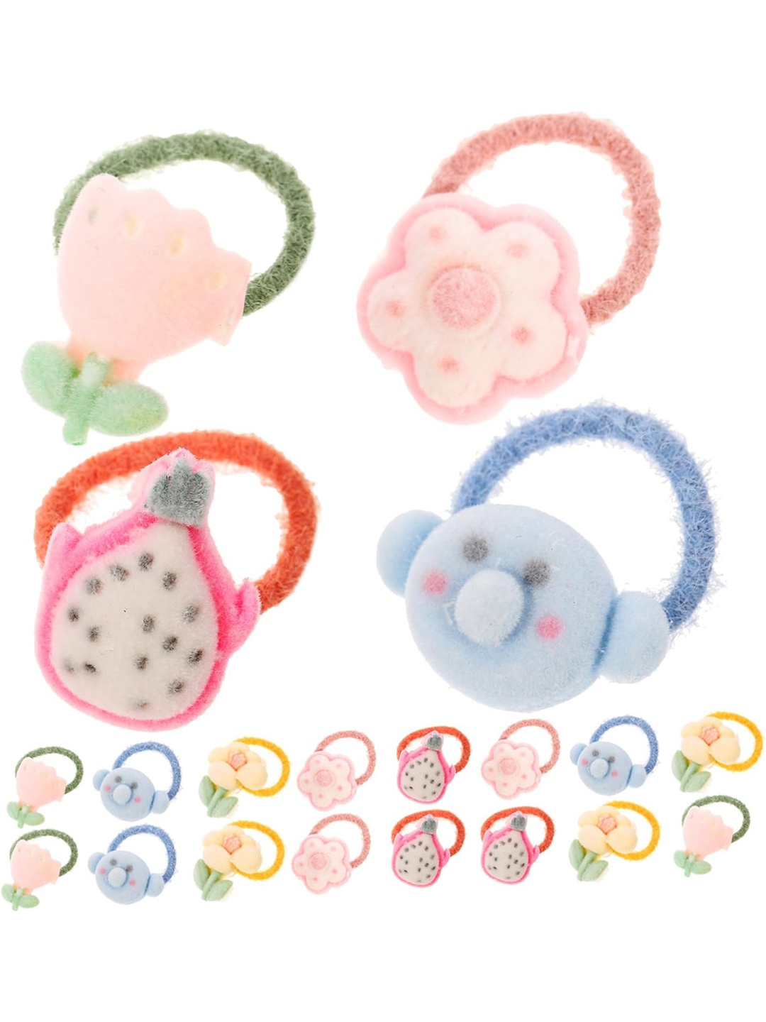 

LYTIX Girls Set Of 20 Assorted Applique Ponytail Holders