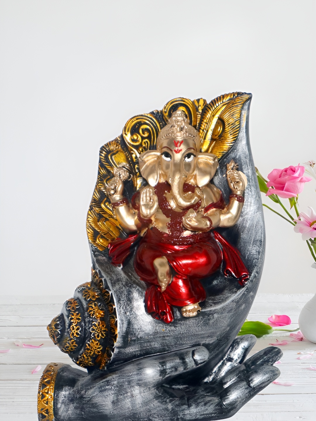 

HOME AUZAR Grey & Beige Religious Idol Showpiece
