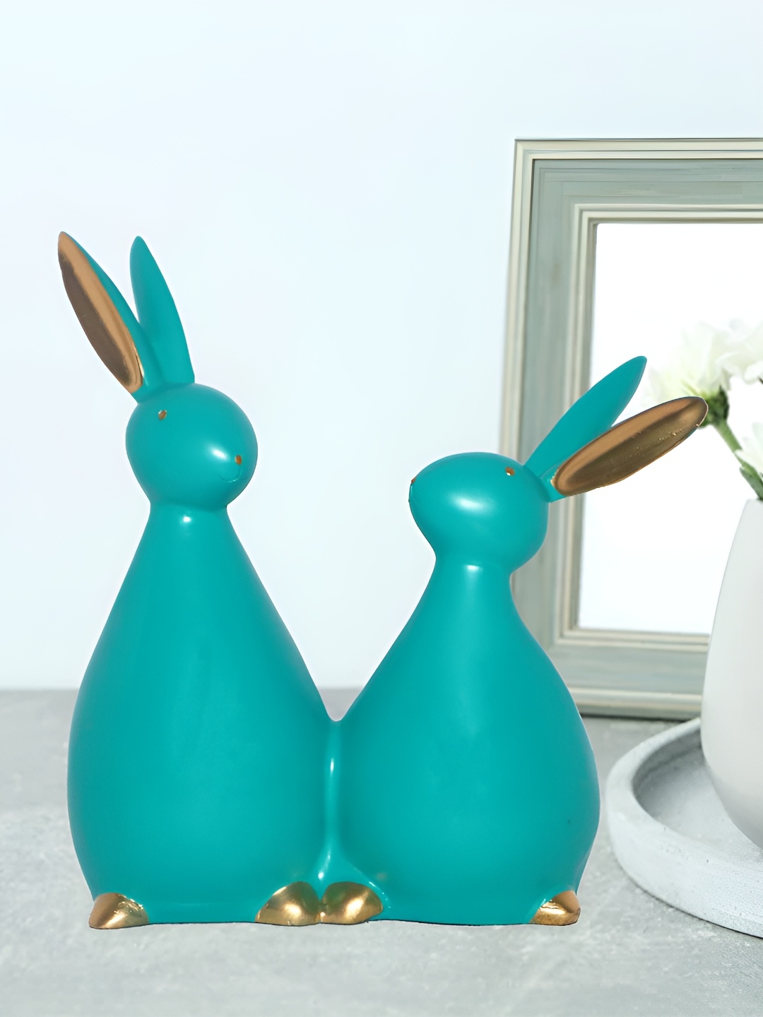 

HOME AUZAR Sea Green Animals Curio Showpiece