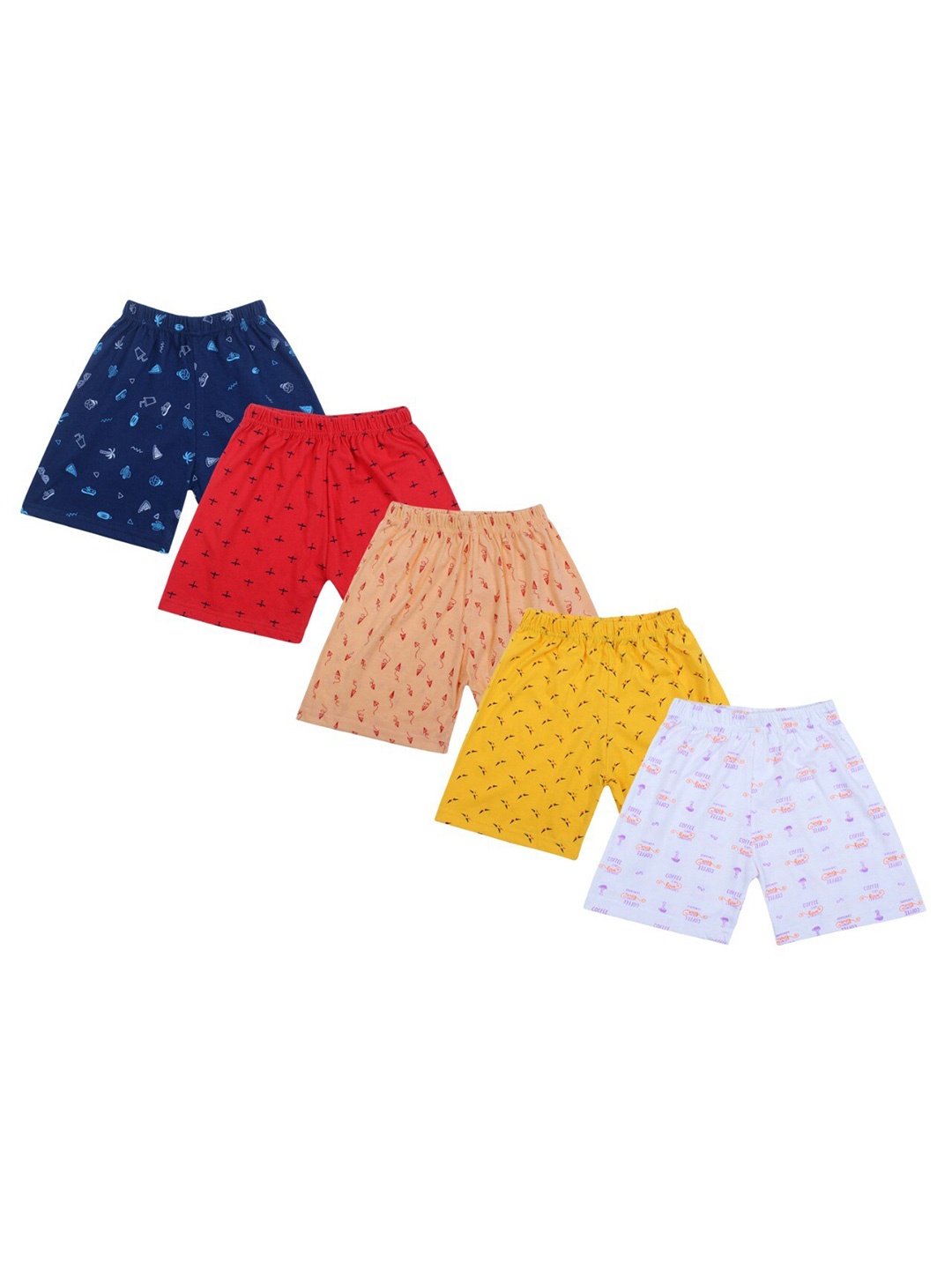 

BAESD Kids Pack Of 5 Conversational Printed Cotton Regular Shorts, Navy blue
