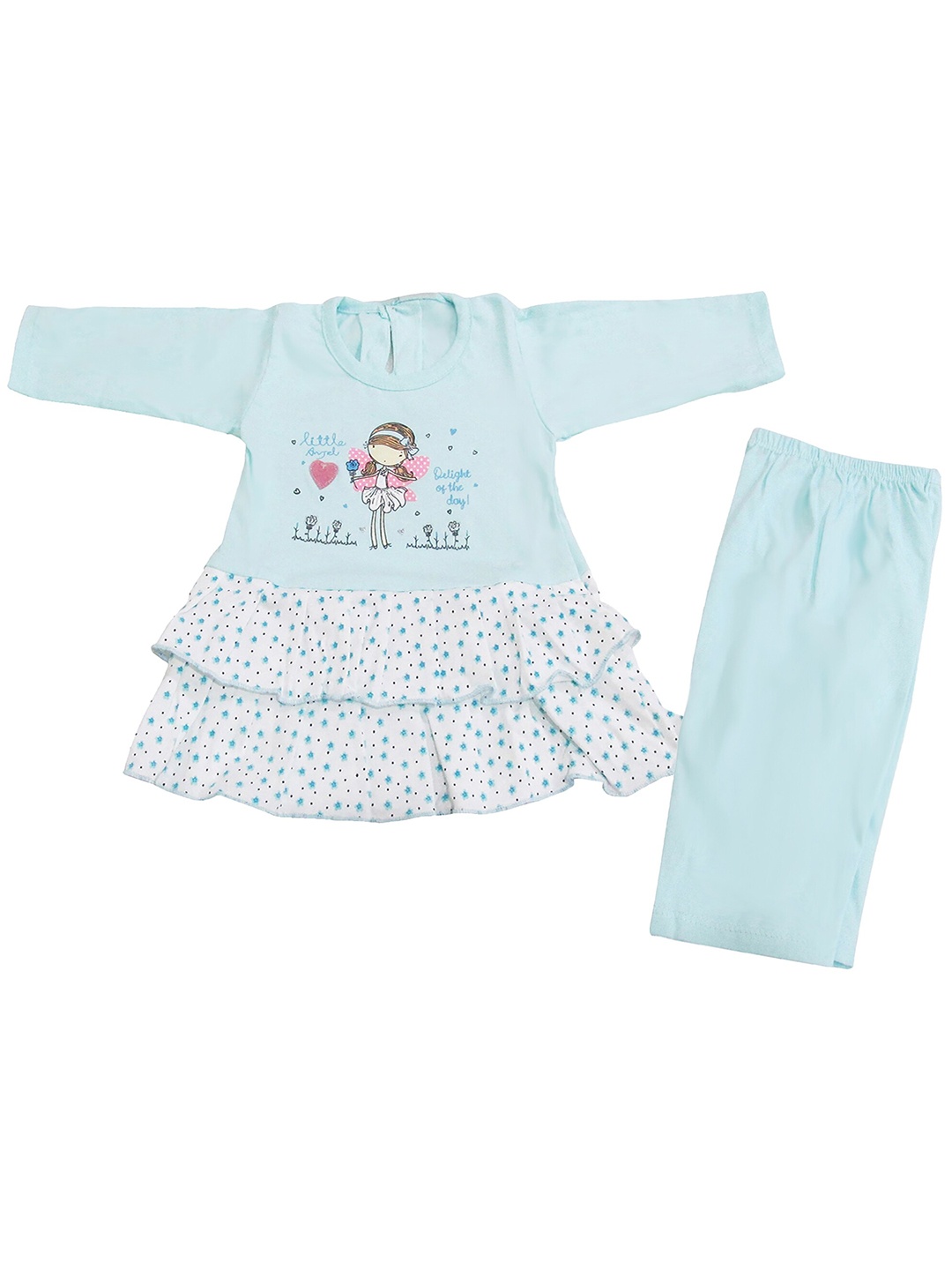 

BAESD Girls Printed A Line Dress, Blue