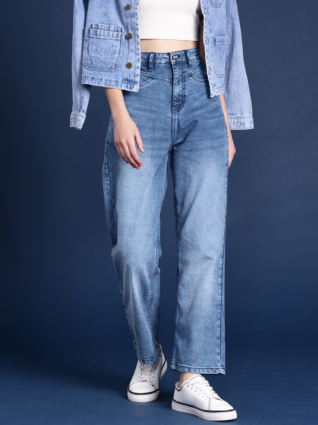 

Mast & Harbour Women Light Fade Jeans, Blue