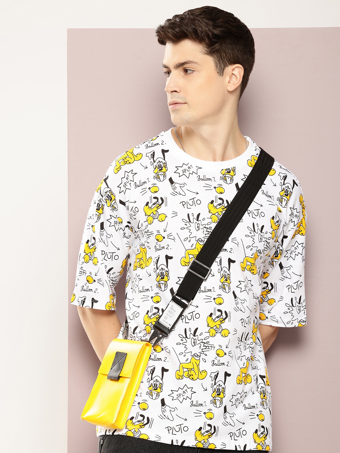 

Kook N Keech Disney Printed Drop-Shoulder Sleeves Pure Cotton Oversized T-shirt, White