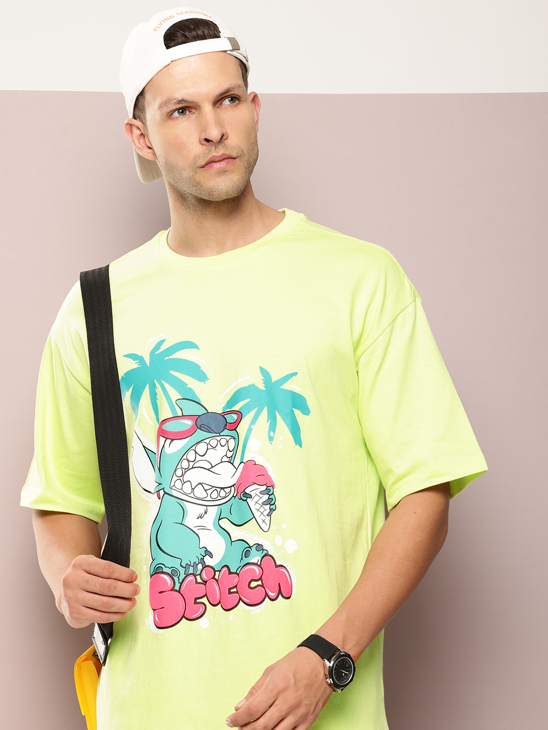 

Kook N Keech Disney Printed Oversized Drop-Shoulder Sleeves Pure Cotton T-shirt, Green