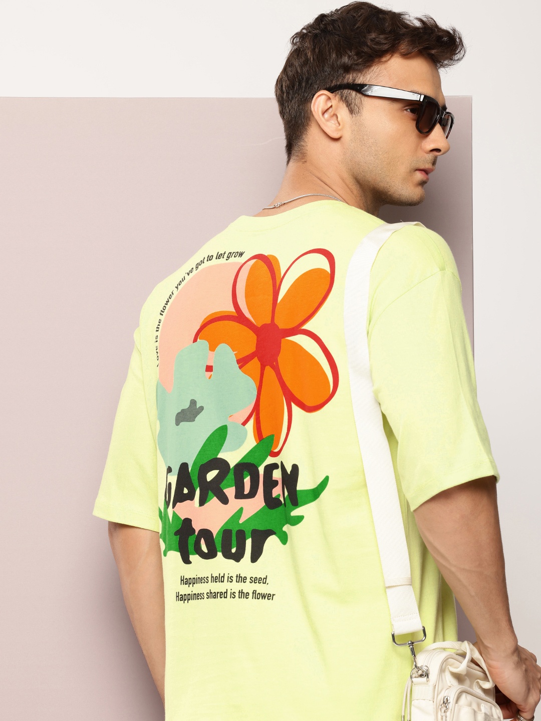 

Kook N Keech Printed Drop-Shoulder Sleeves Pure Cotton Oversized T-shirt, Fluorescent green