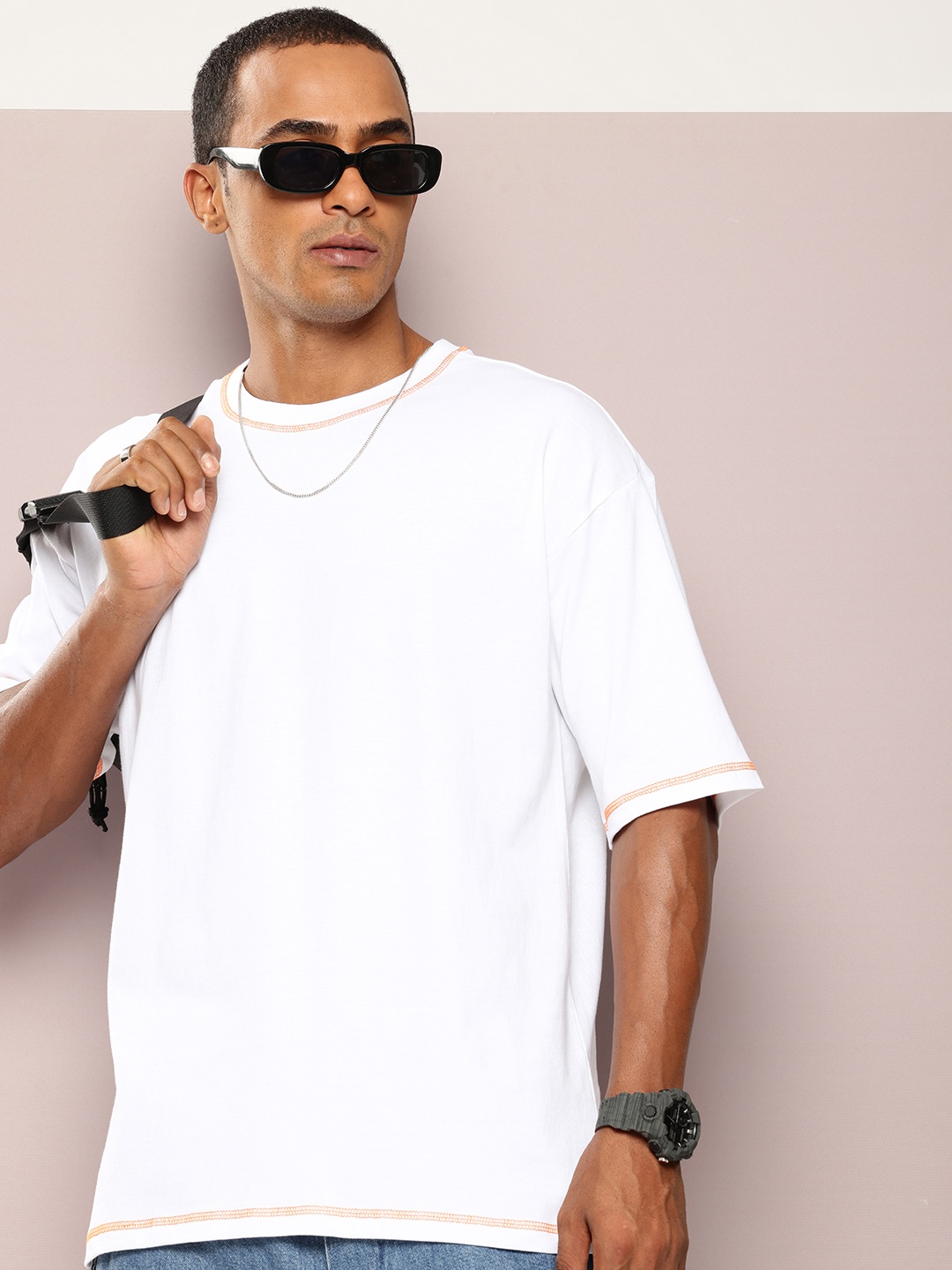 

Kook N Keech Drop-Shoulder Sleeves Pure Cotton Oversized T-shirt, White