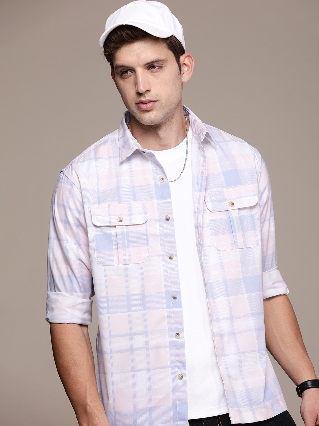 

WROGN Checked Casual Shirt, Blue