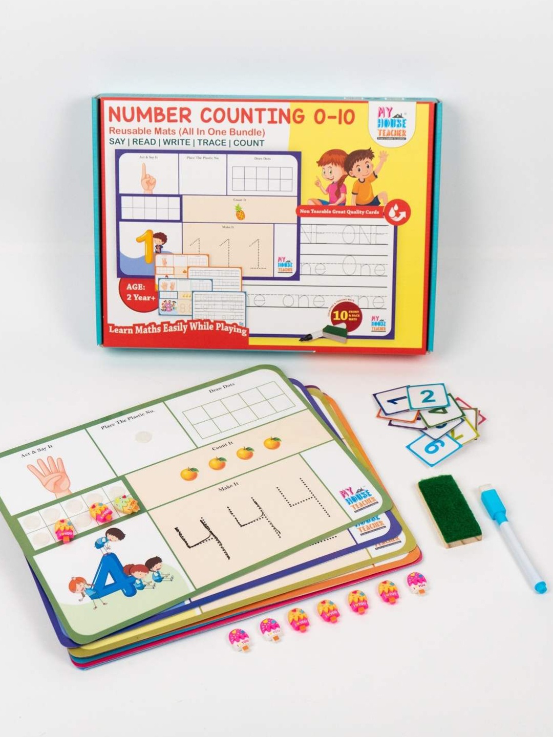 

My House Teacher 10 Pieces Number Basic Learning, White