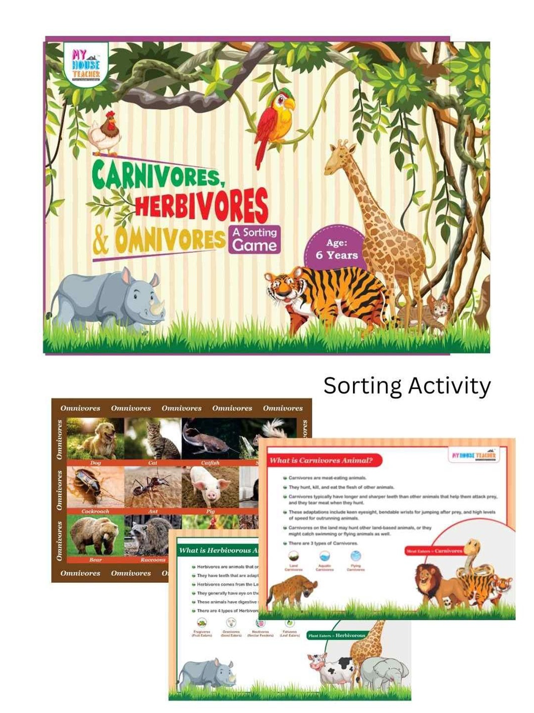 

My House Teacher Kids Animal Categories Educational Game, White