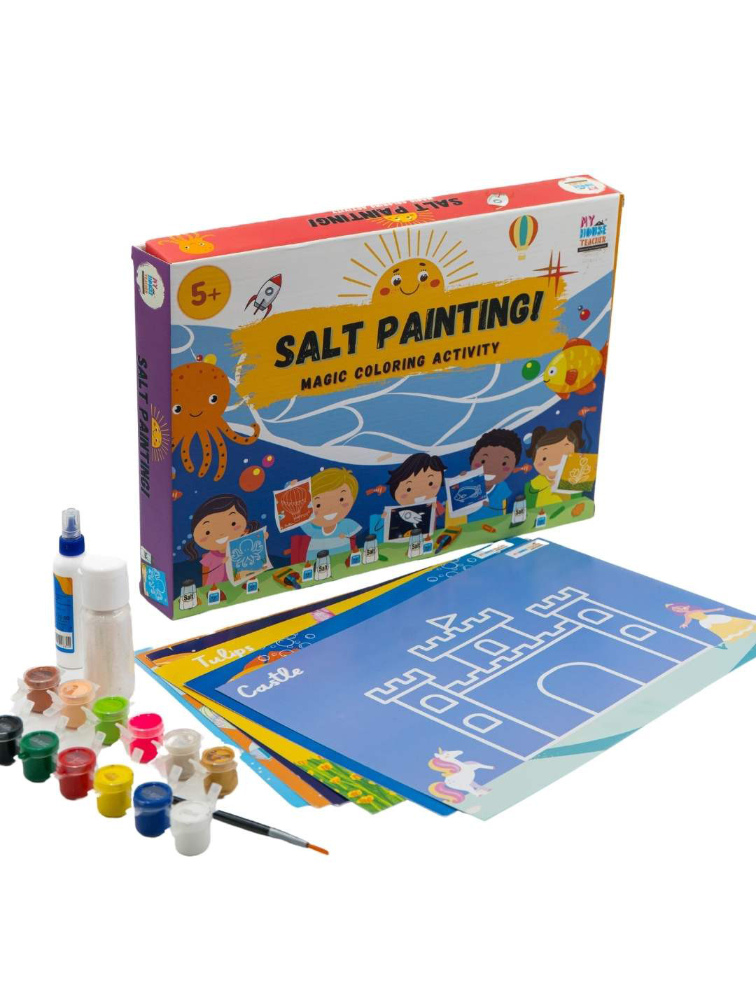 

My House Teacher Kids Salt Painting Activity Box, White