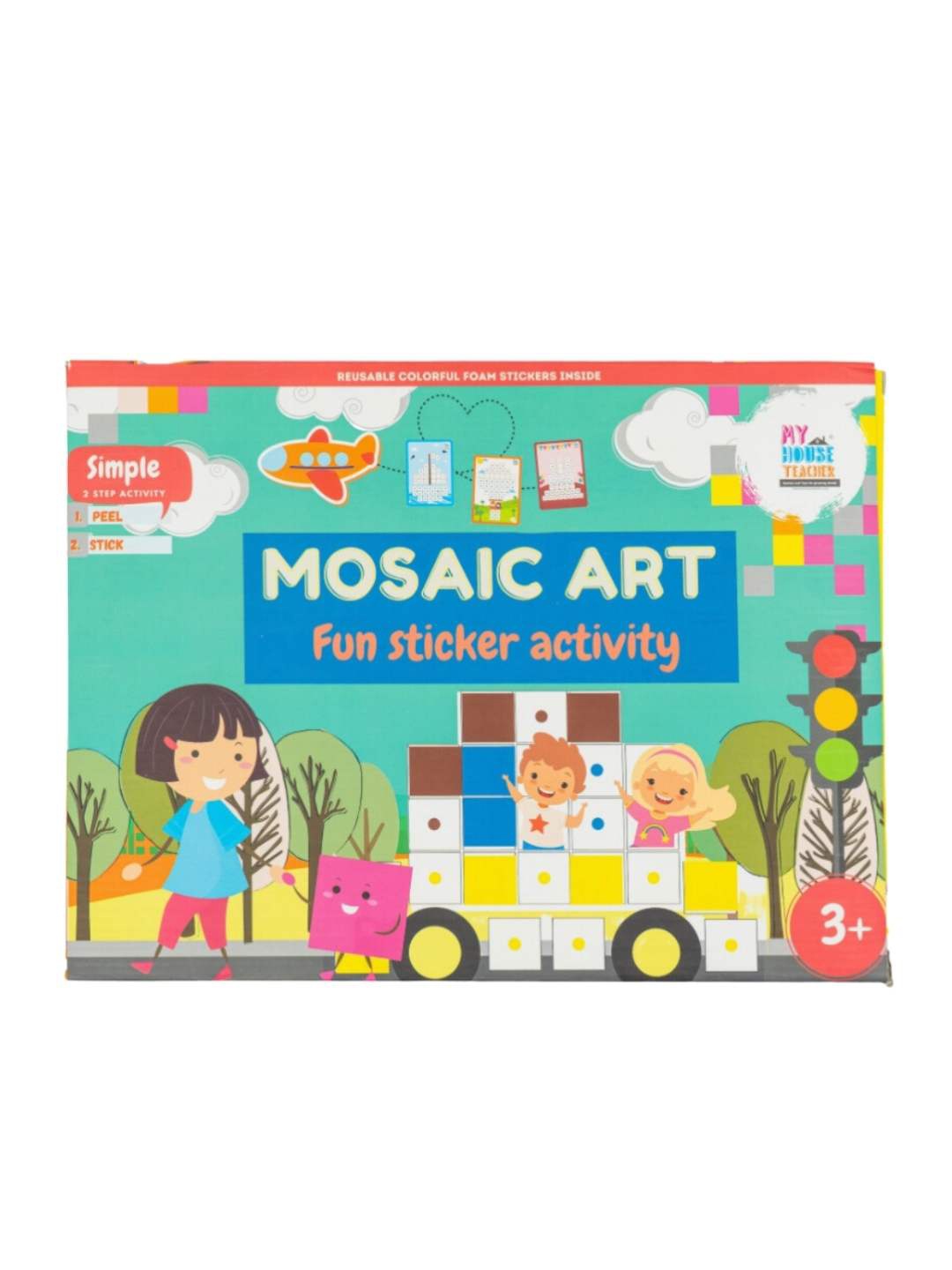 

My House Teacher Mosaic Art Foam Sticker Activity Kit, White