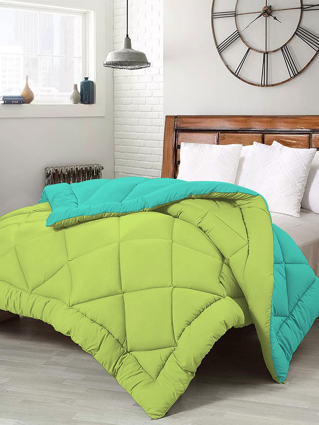 

RF RELAXFEEL Green Heavy Winter 233 GSM Single Bed Quilt