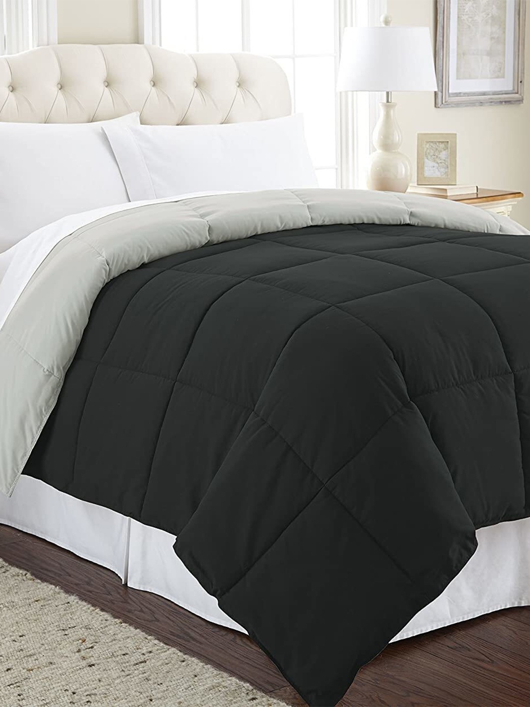 

RF RELAXFEEL Black & Grey Heavy Winter 233 GSM Double Bed Comforter