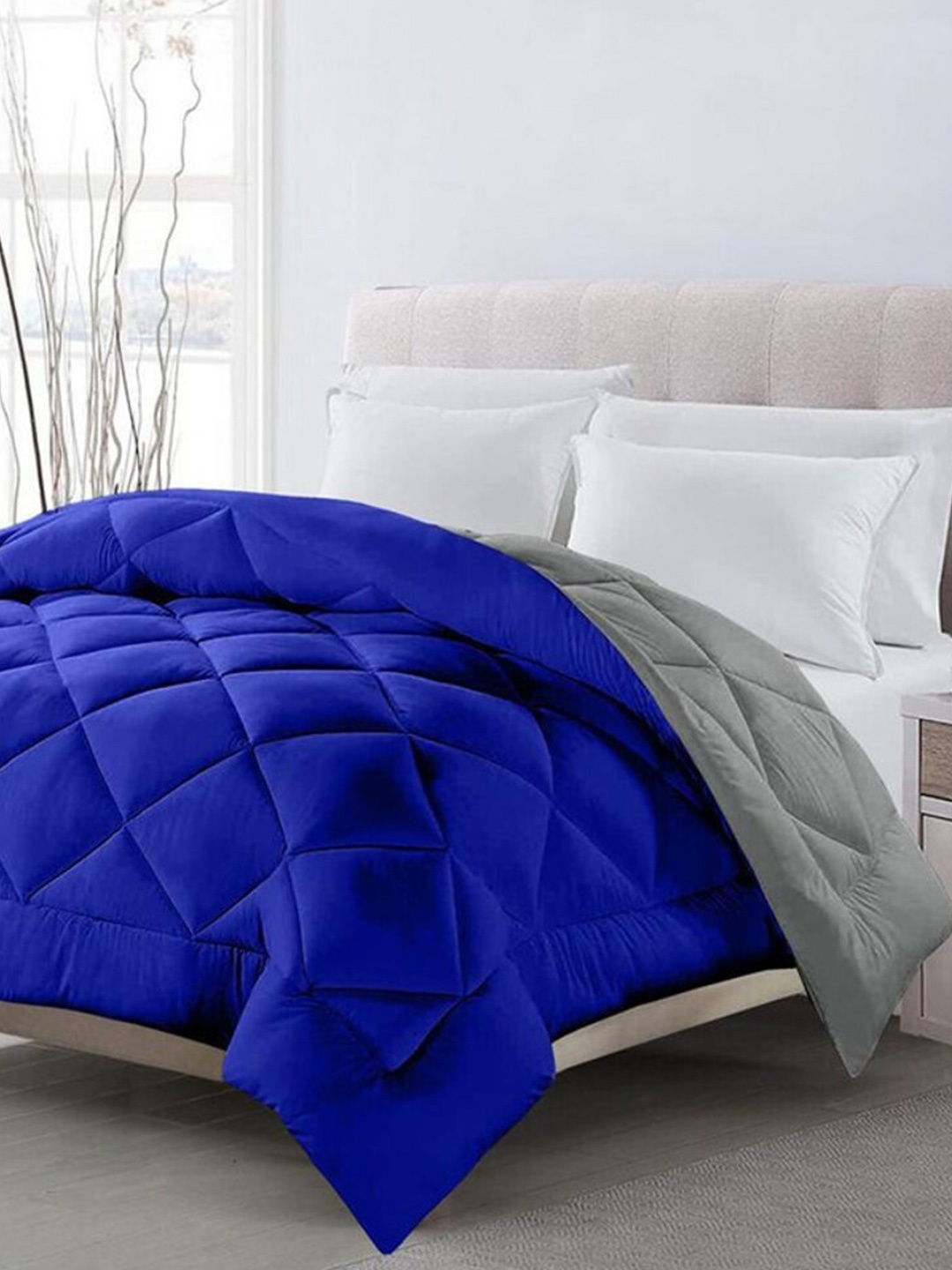 

RF RELAXFEEL Blue & Grey Heavy Winter 233 GSM Single Bed Quilt