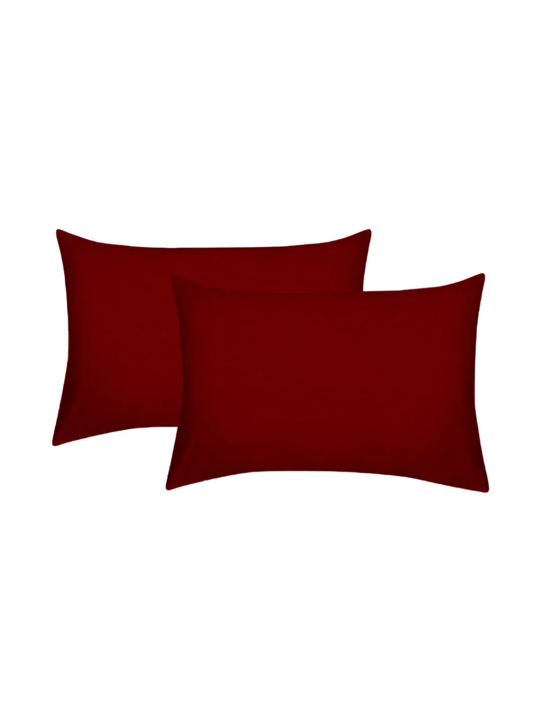 

House of Owlet Maroon 2 Pieces Solid Pure Cotton Rectangle Pillow Covers