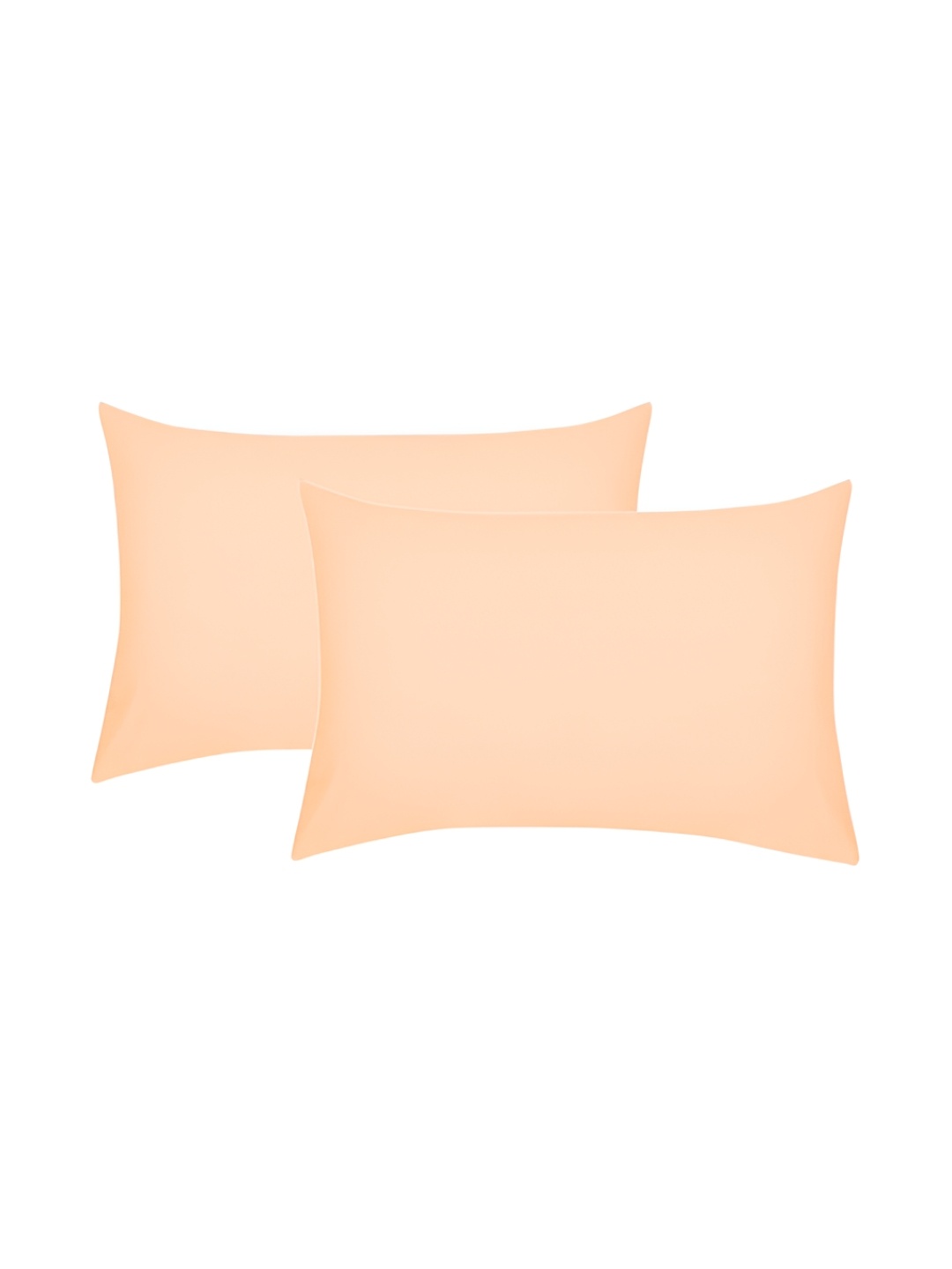 

House of Owlet Peach 2 Pieces Solid Pure Cotton Rectangle Pillow Covers