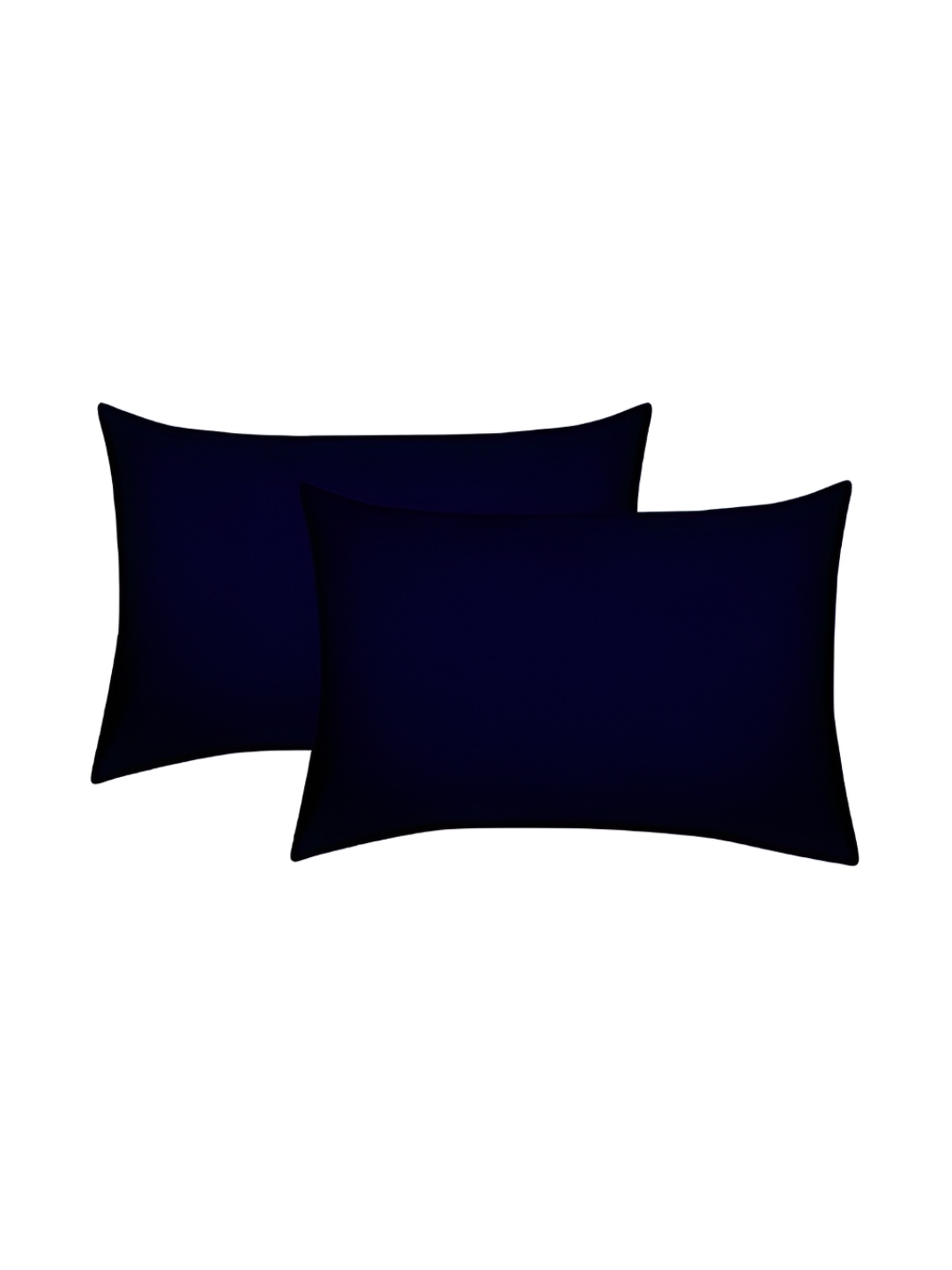 

House of Owlet Navy Blue 2 Pieces Solid Pure Cotton Rectangle Pillow Covers