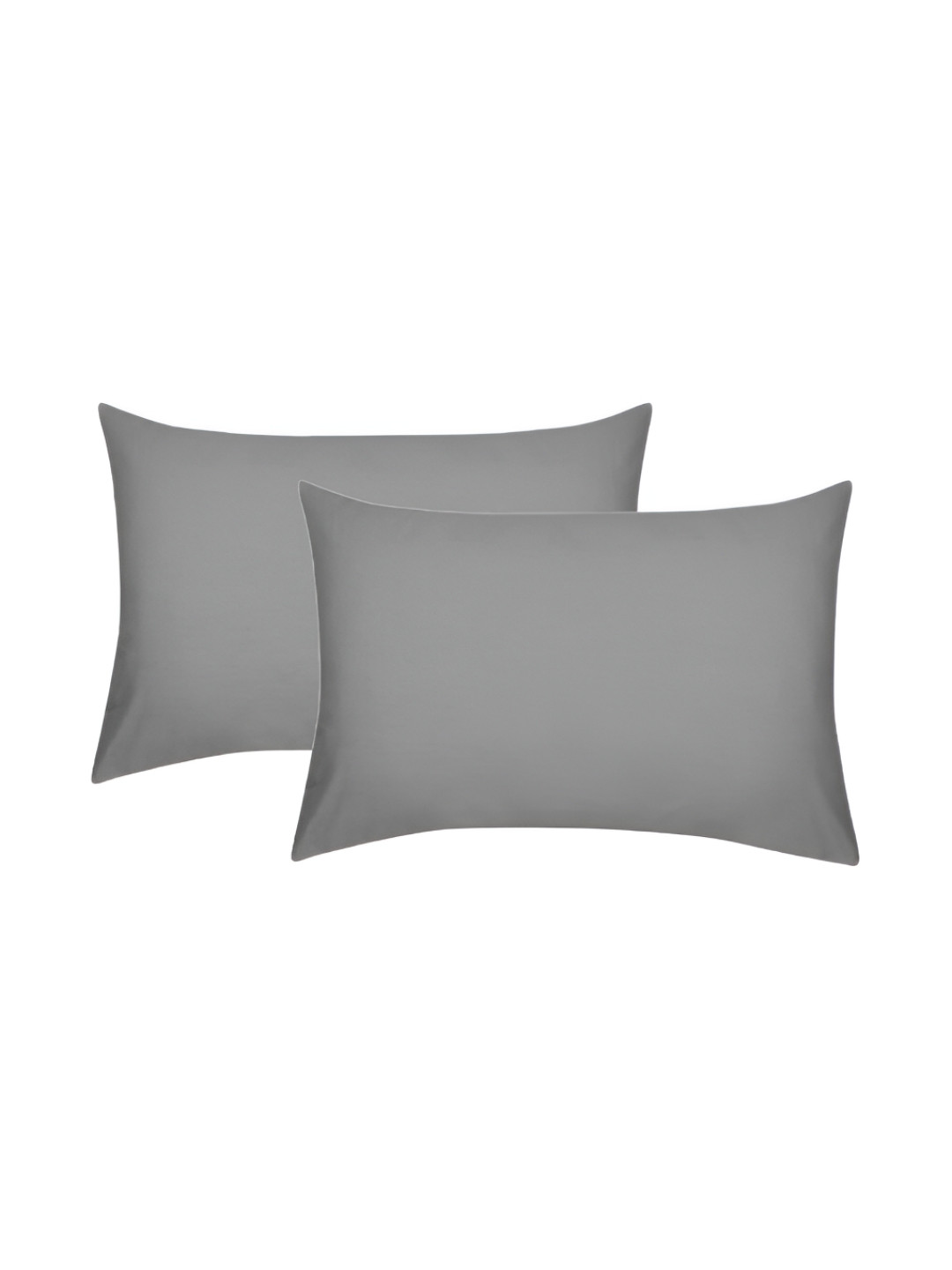 

House of Owlet Grey 2 Pieces Solid Pure Cotton Rectangle Pillow Covers