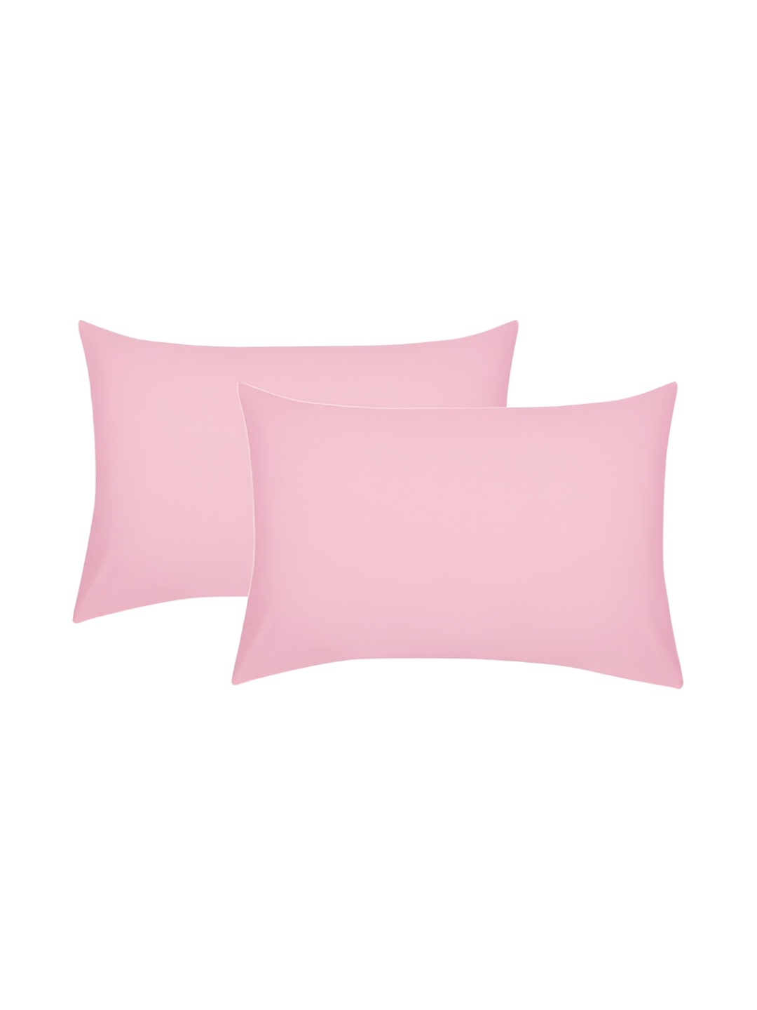 

House of Owlet Pink 2 Pieces Solid Pure Cotton Rectangle Pillow Covers