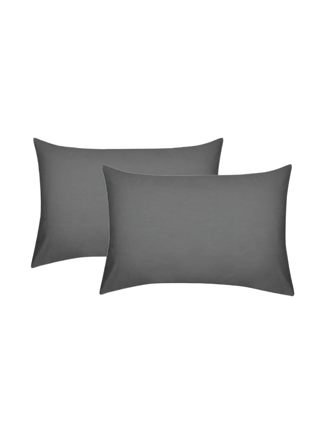 

House of Owlet Charcoal 2 Pieces Solid Pure Cotton Rectangle Pillow Covers