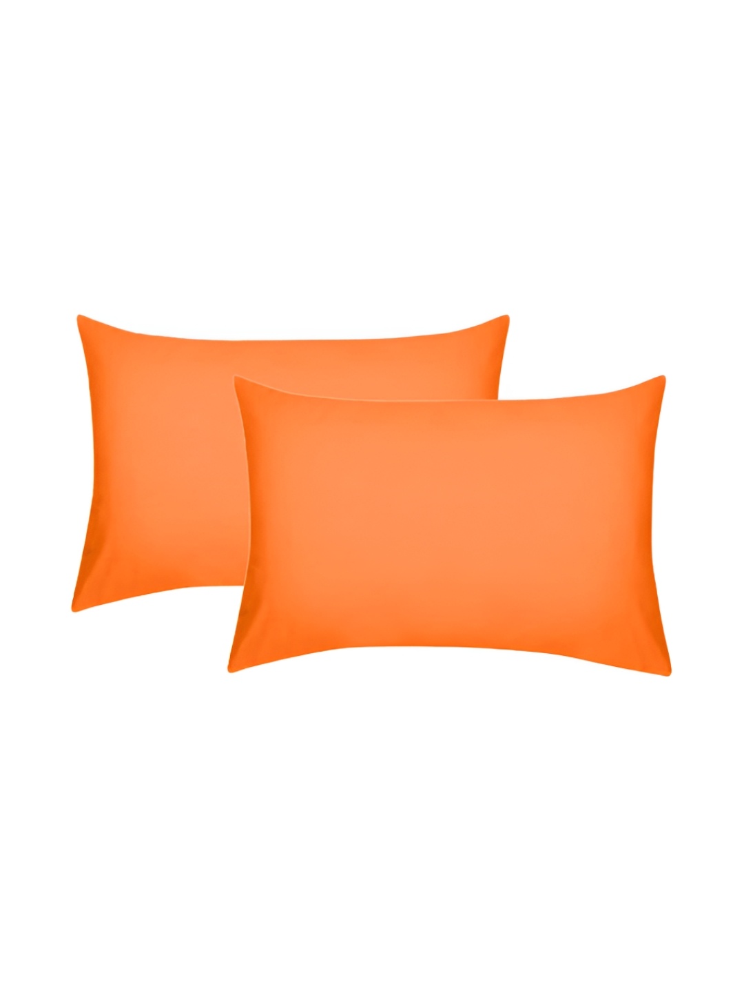

House of Owlet Orange 2 Pieces Solid Pure Cotton Rectangle Pillow Covers