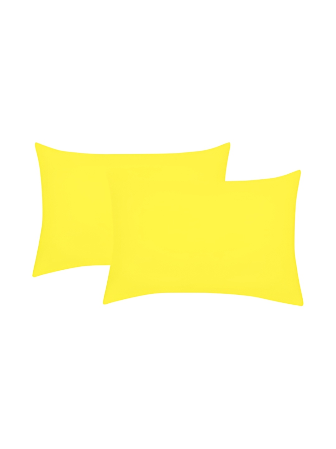 

House of Owlet Yellow 2 Pieces Solid Pure Cotton Rectangle Pillow Covers
