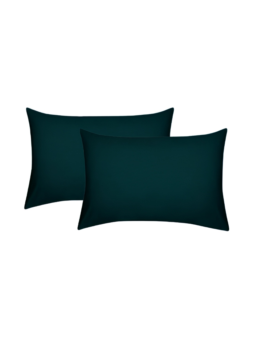 

House of Owlet Teal 2 Pieces Solid Pure Cotton Rectangle Pillow Covers