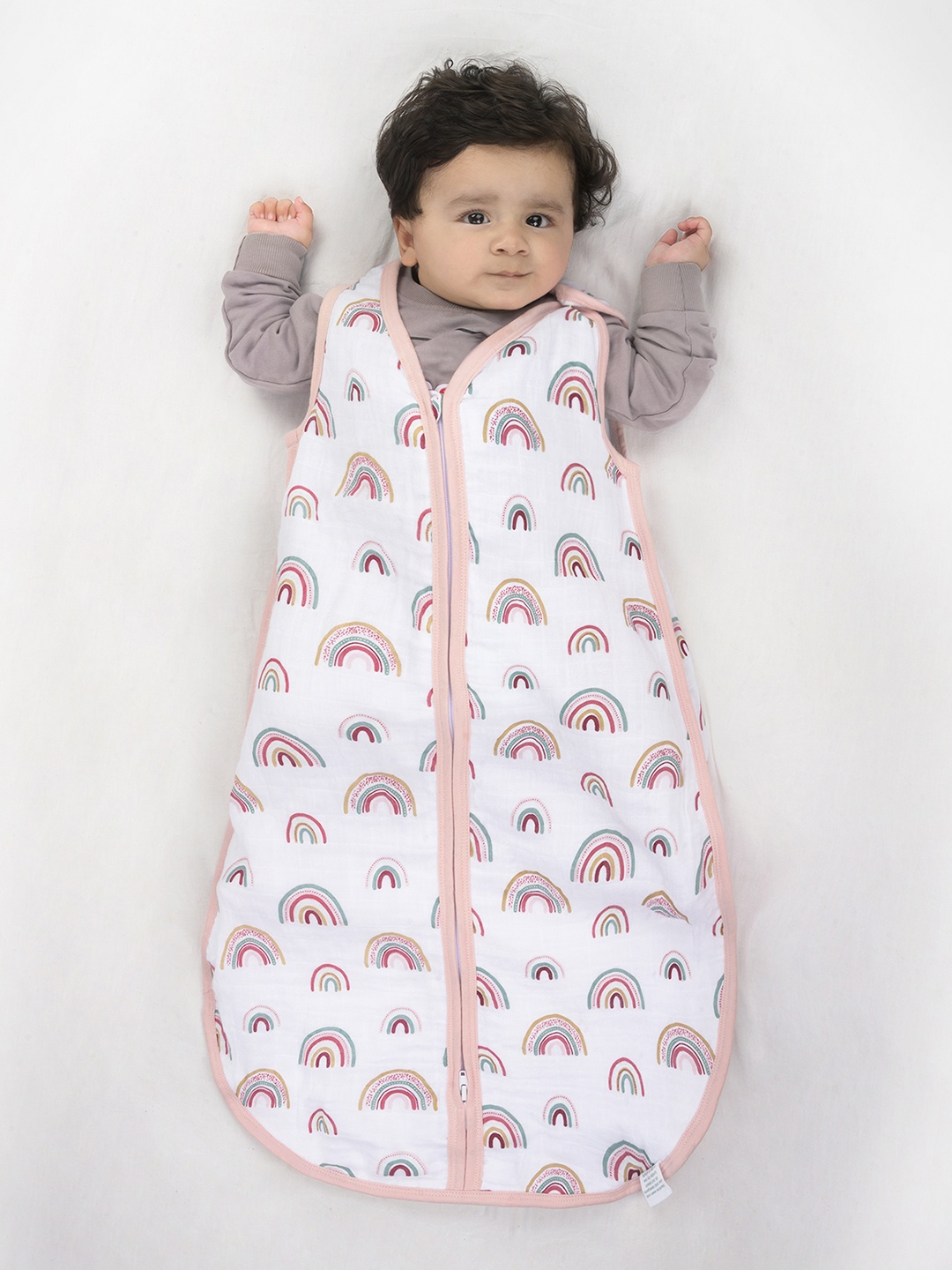 

THEONI Infants Printed Pure Cotton Sleeping Bag, Beige