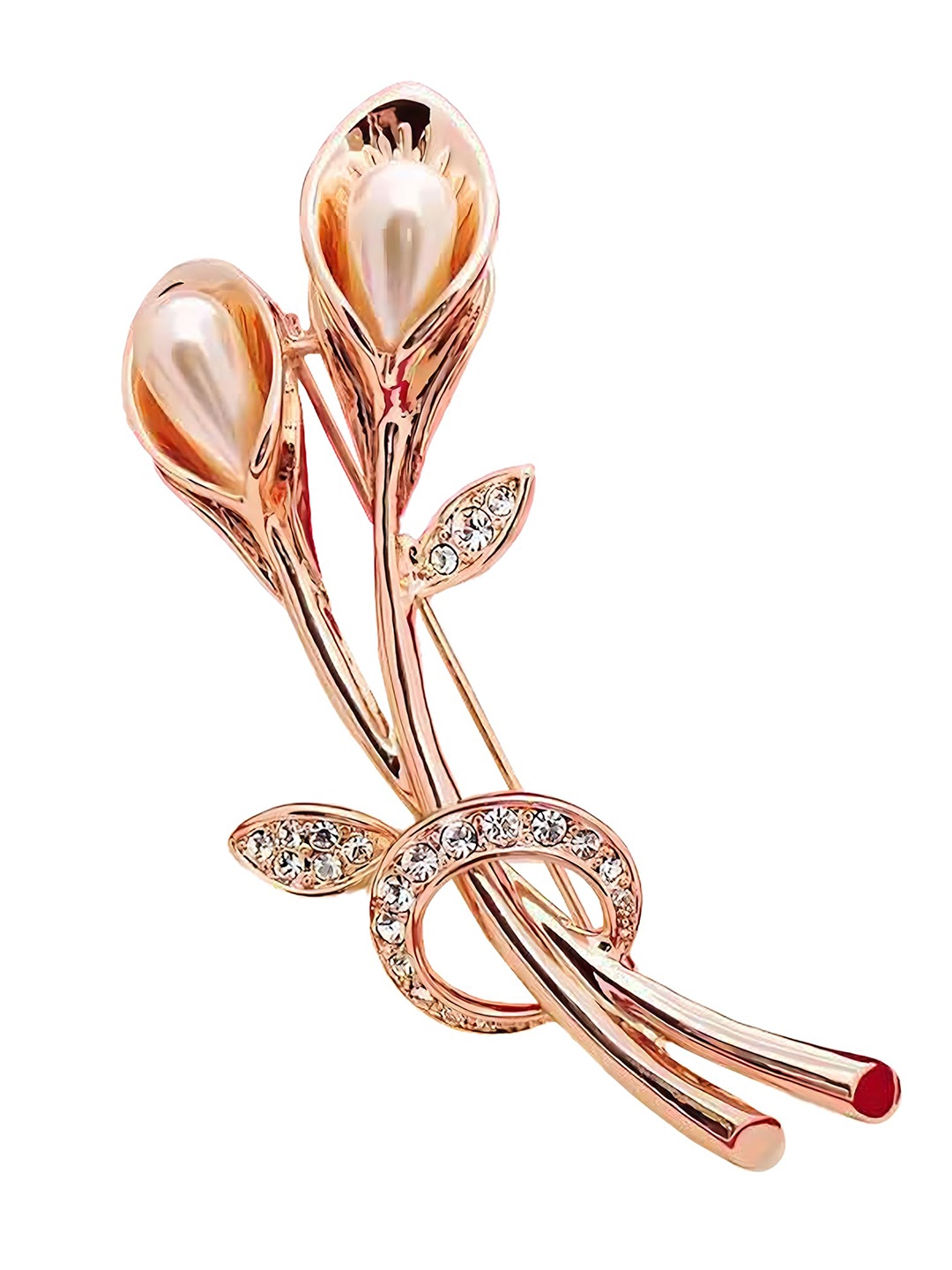 

SYGA Crystal Rhinestone Flower Charm Brooch, Gold