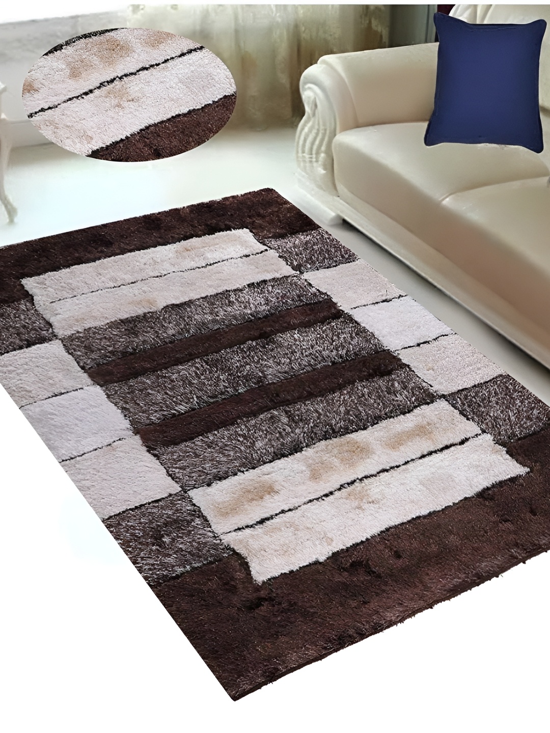 

Shopgallery Beige & Black Geometric Anti-Skid Carpet