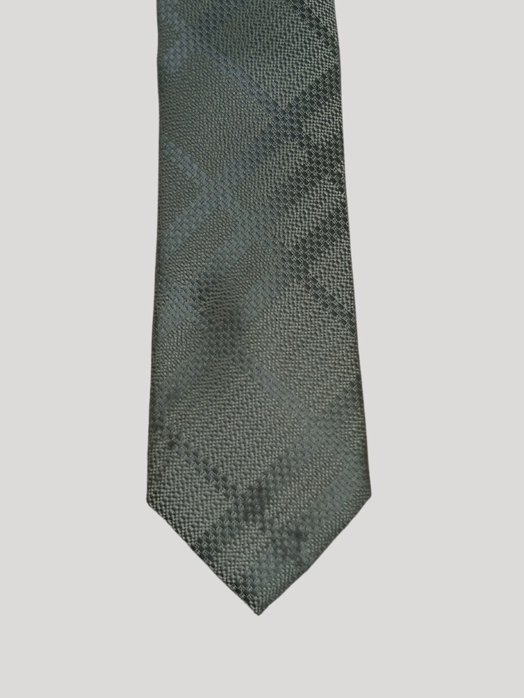 

The Tie Hub Men Checked Silk Broad Tie, Grey