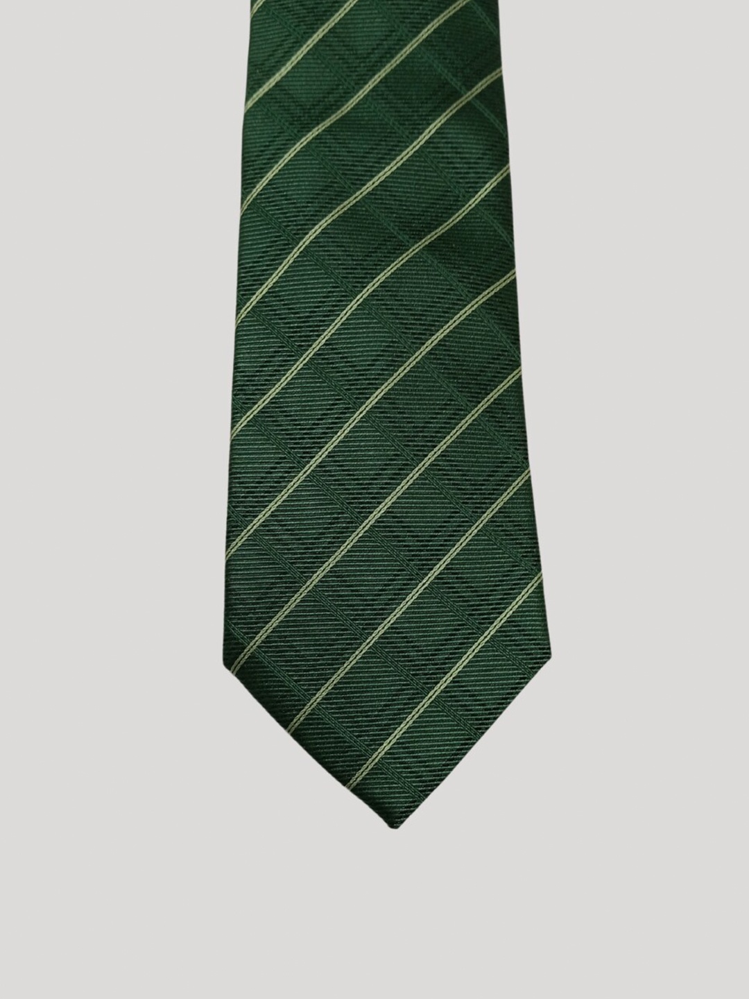 

The Tie Hub Men Checked Silk Formal Broad Tie, Green