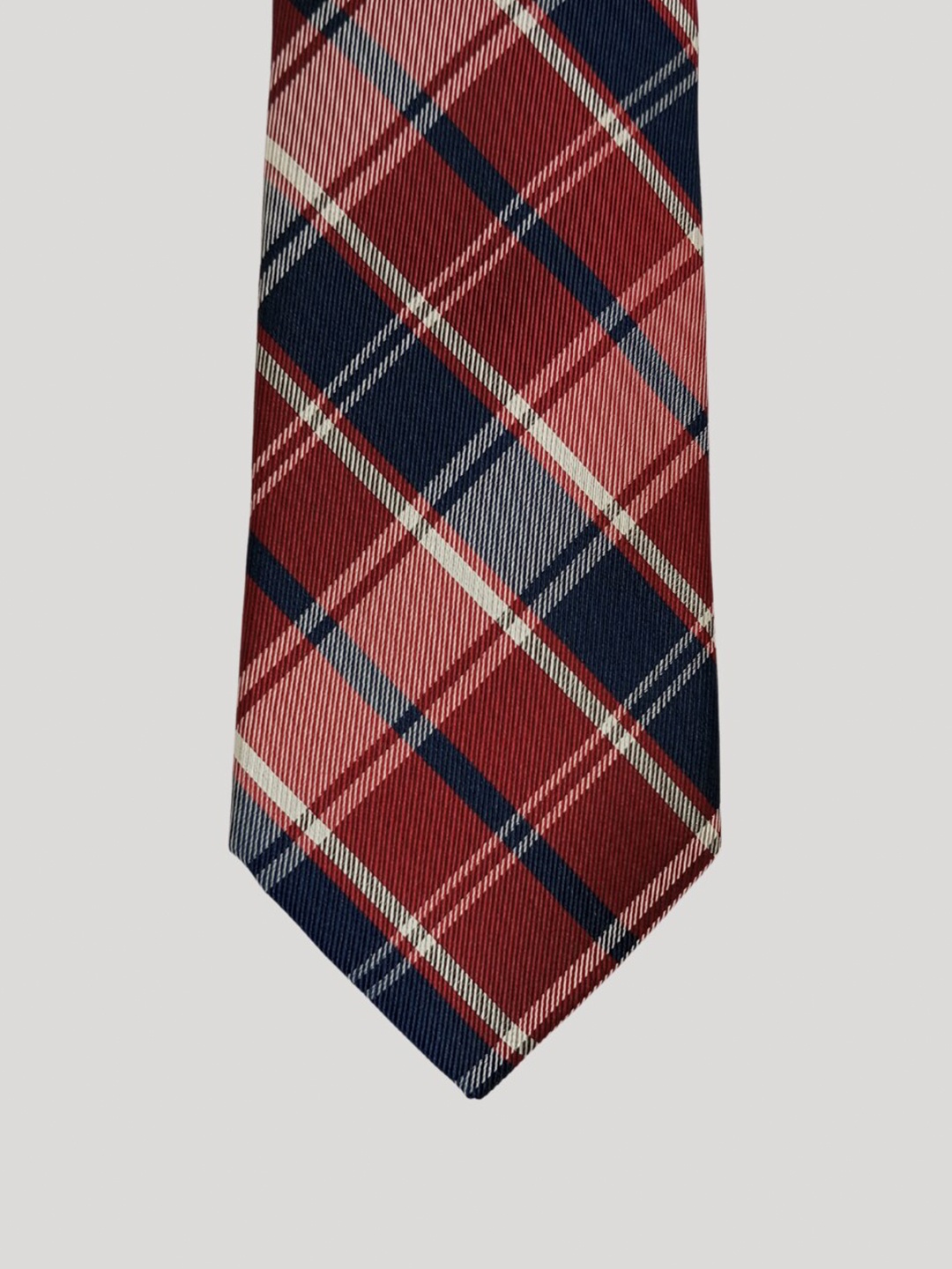 

The Tie Hub Men Checked Silk Broad Tie, Red